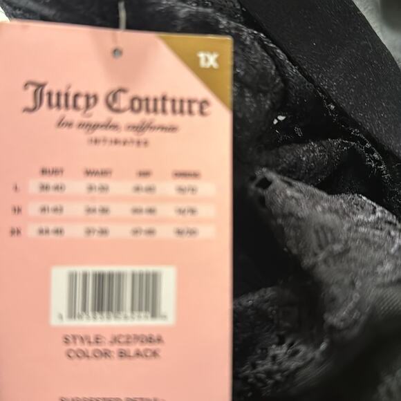 NEW Juicy Couture Intimates black Push Up Bra Sheer Lace Mesh Bodysuit 1X - Picture 11 of 11